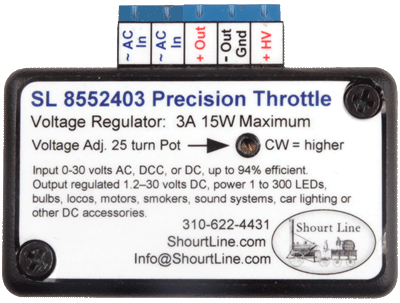 SL 8452403 front view Precision Train Throttle and LED Controller - Voltage Regulator